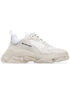 Balenciaga White Triple S Clear Sole Sneakers