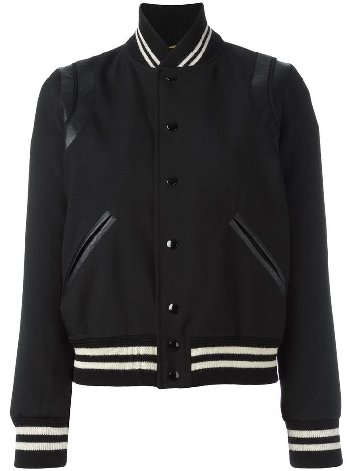 Saint Laurent Classic Teddy Jacket, Women's, Size: 40, Black, Wool/lamb Skin/cotton