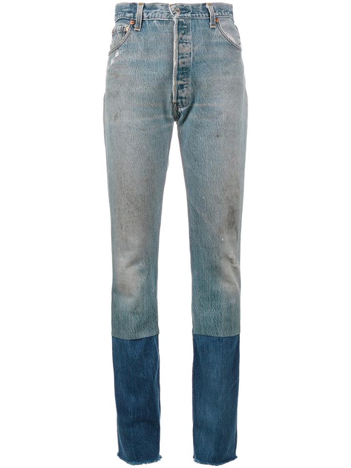Re/done Levi's Blue High Rise Stove Pipe Panel Jeans