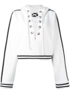 Puma Puma X Rihanna Laced Sweatshirt, Women's, Size: Large, White, Cotton/polyester