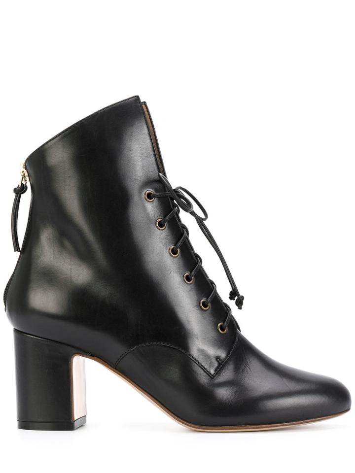 Francesco Russo Lace-up Heeled Boots - Black