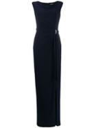 Lauren Ralph Lauren Crystal Embellished Evening Dress - Blue