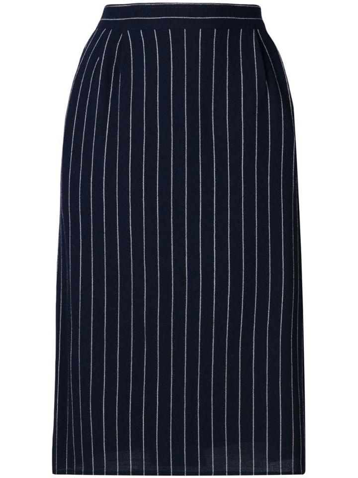 Fendi Pre-owned 1980's Pinstripe Tailored Skirt - Blue