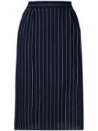 Fendi Pre-owned 1980's Pinstripe Tailored Skirt - Blue