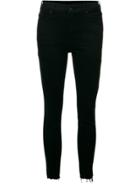 Mother Raw Hem Skinny Jeans - Black