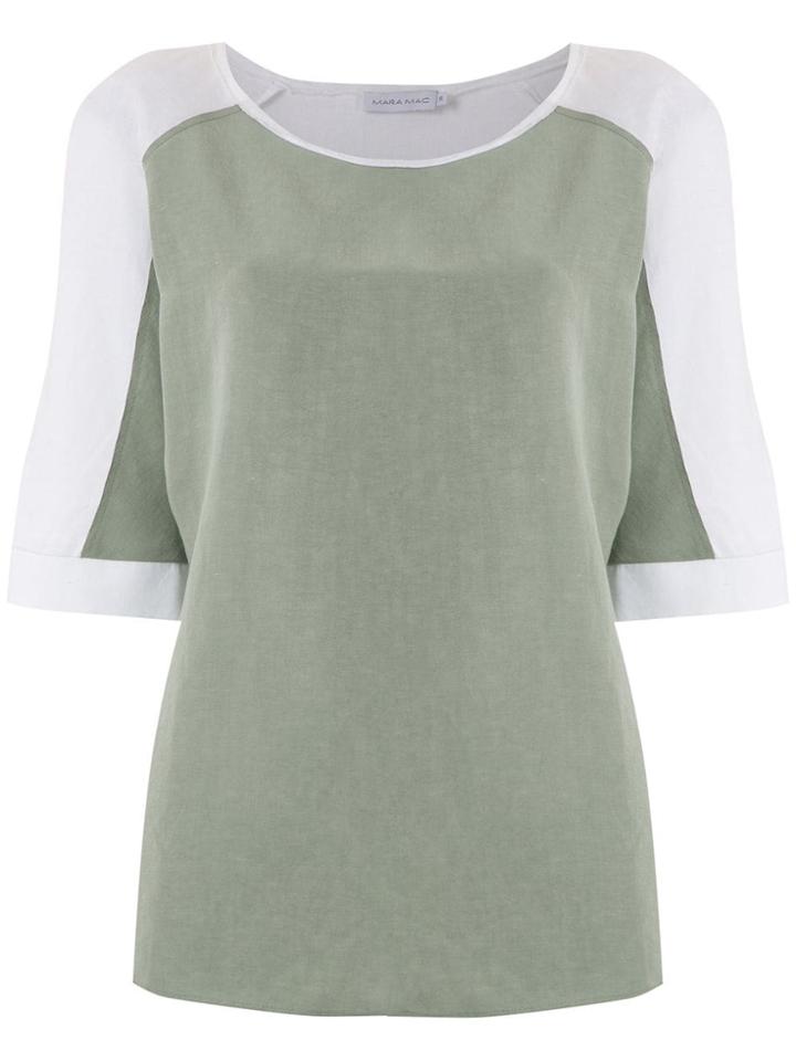 Mara Mac Bicolor Raglan Blouse - White