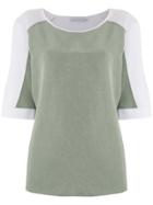 Mara Mac Bicolor Raglan Blouse - White