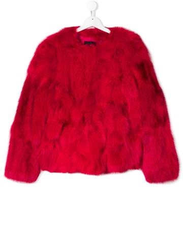 John Richmond Kids Fox Fur Jacket - Red
