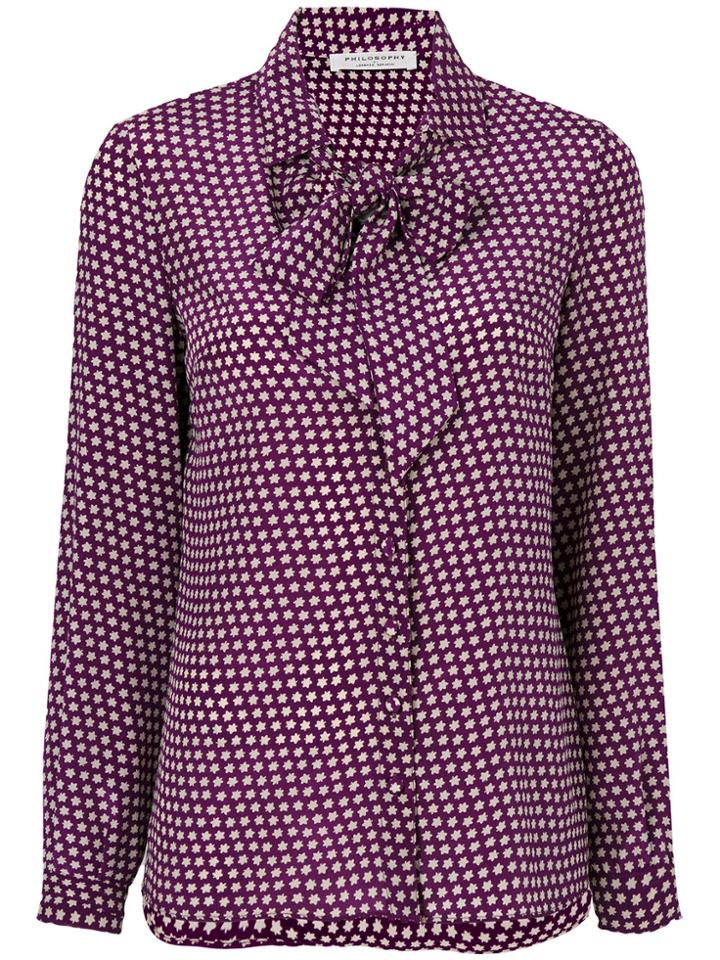 Philosophy Di Lorenzo Serafini Pussy Bow Blouse - Pink & Purple