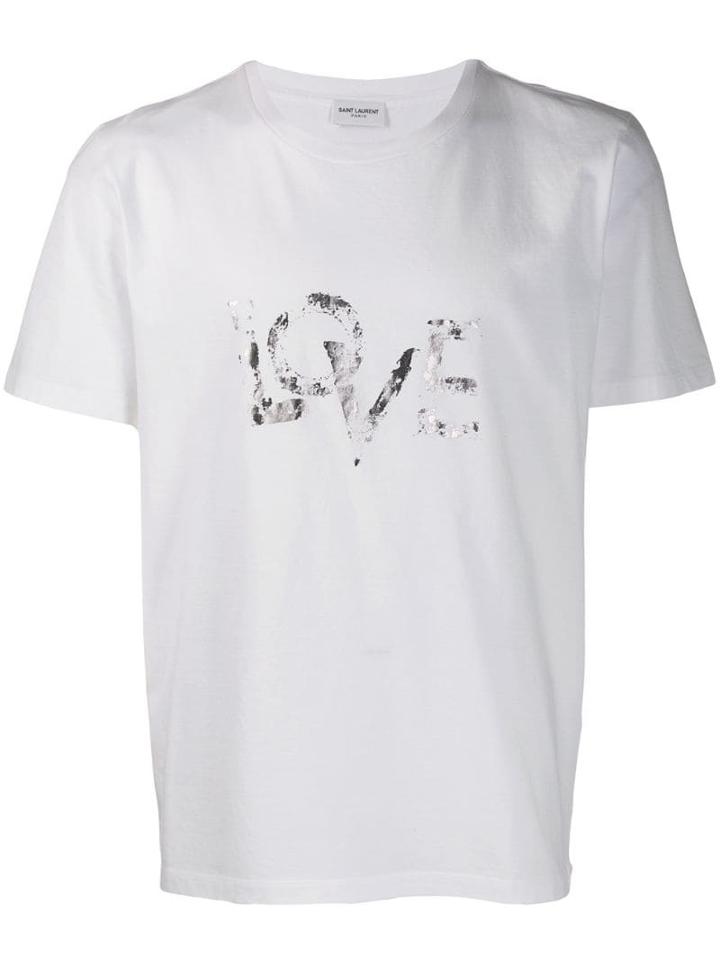 Saint Laurent Love Printed T-shirt - White