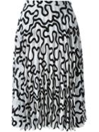 J.w.anderson Curvy Line Print Pleated Skirt