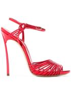 Casadei Flash Metallic Sandals - Red