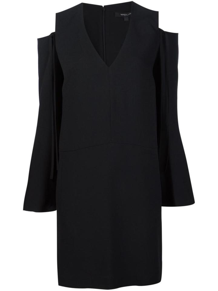 Derek Lam Cut-off Shoulders Dress, Women's, Size: 42, Black, Acetate/viscose