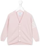 Thom Browne Kids - V-neck Cardigan - Kids - Cashmere - 4 Yrs, Pink/purple