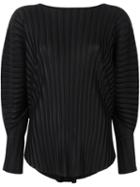 Pleats Please By Issey Miyake Pleated Blouse, Women's, Size: V, Black, Polyester