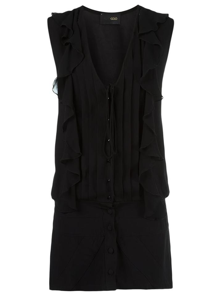 Andrea Bogosian Ruffled Playsuit, Women's, Size: Medium, Black, Silk/acetate