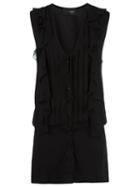 Andrea Bogosian Ruffled Playsuit, Women's, Size: Medium, Black, Silk/acetate