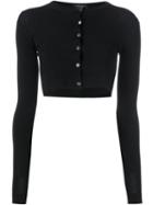 Roberto Collina Crop Cardigan, Women's, Size: M, Black, Viscose/polyester