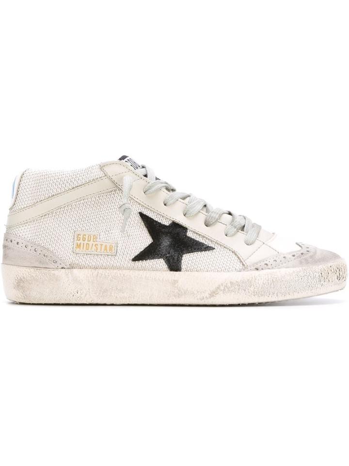 Golden Goose Deluxe Brand Mid Star Sneakers, Women's, Size: 41, Grey, Leather/polyester/rubber