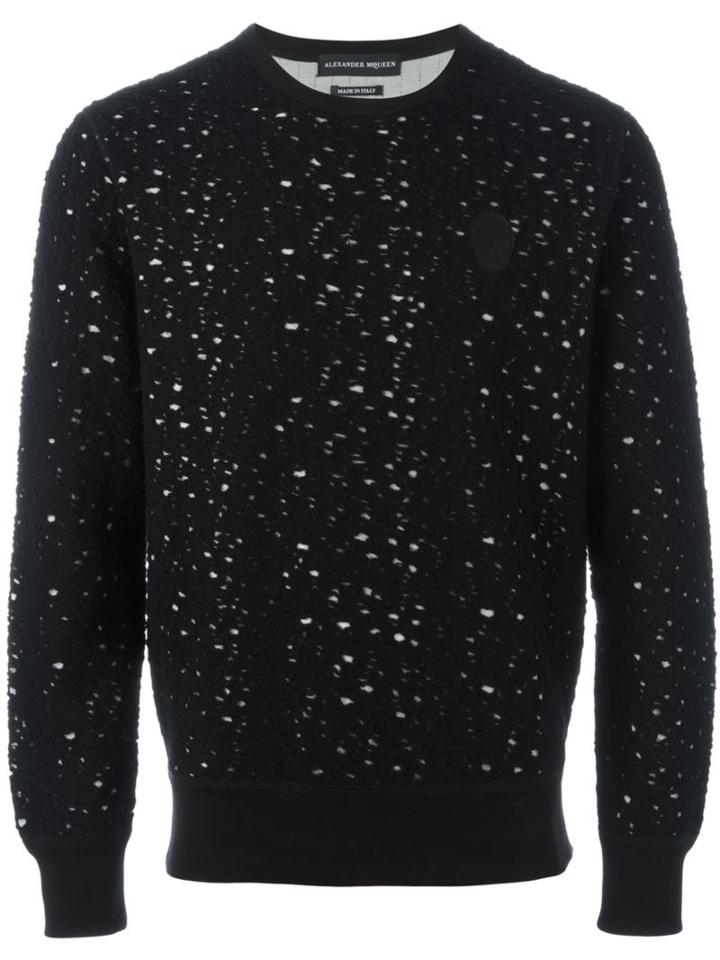 Alexander Mcqueen Distressed Sweatshirt, Men's, Size: Small, Black, Polyester/wool