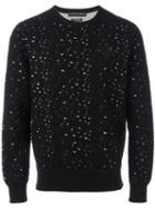 Alexander Mcqueen Distressed Sweatshirt, Men's, Size: Small, Black, Polyester/wool