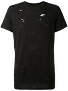 Hudson - Distressed Long T-shirt - Men - Cotton - S, Black, Cotton