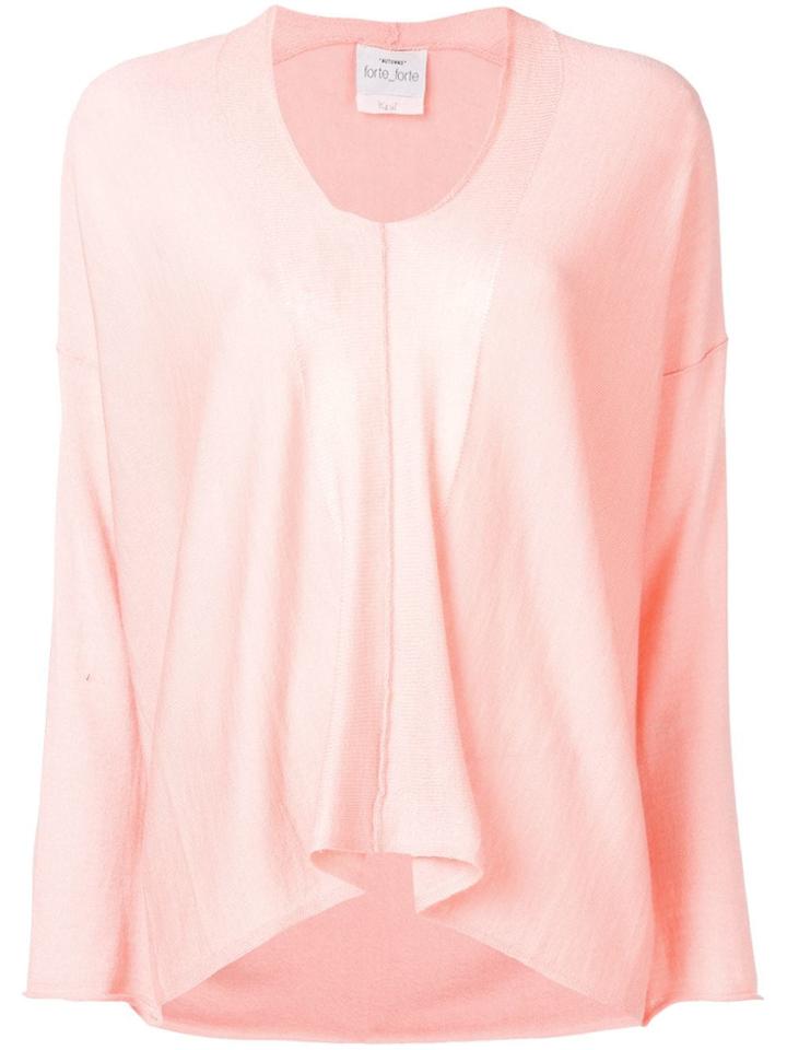 Forte Forte Loose Flared Knitted Top - Pink & Purple
