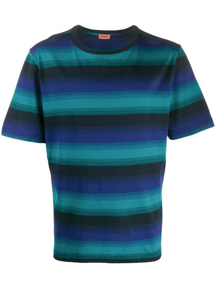 Missoni Striped Crew-neck T-shirt - Blue