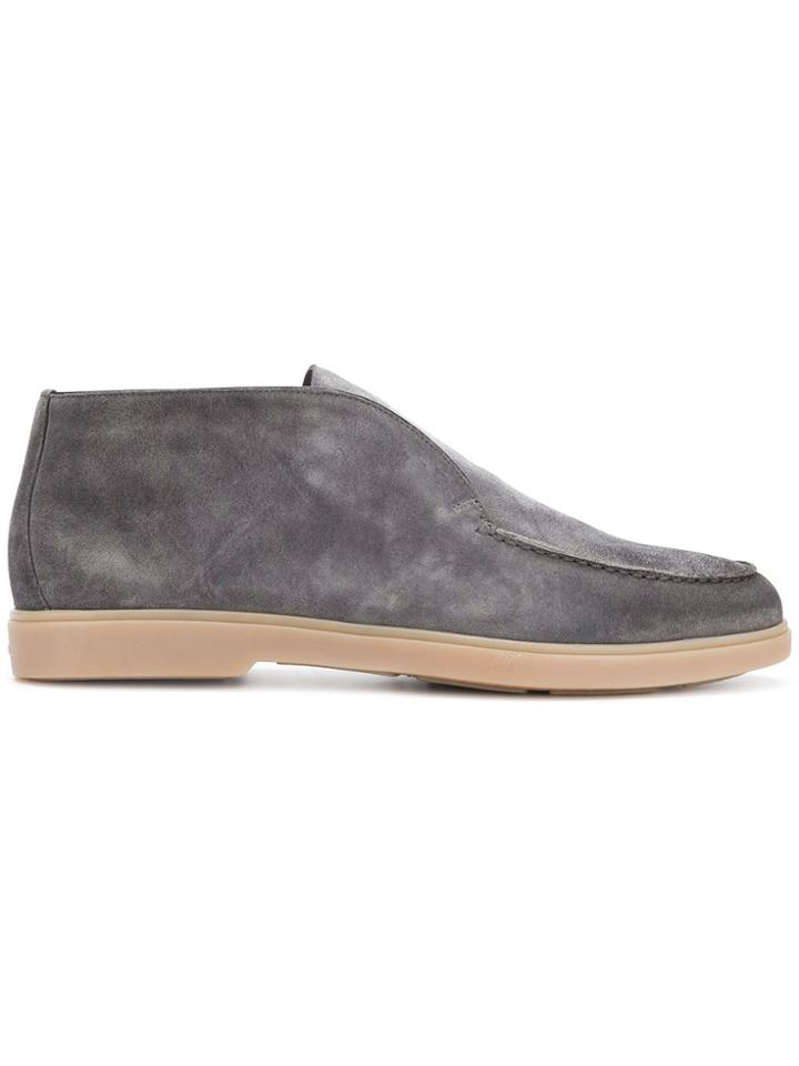 Santoni Smooth Slip-on Loafers - Grey