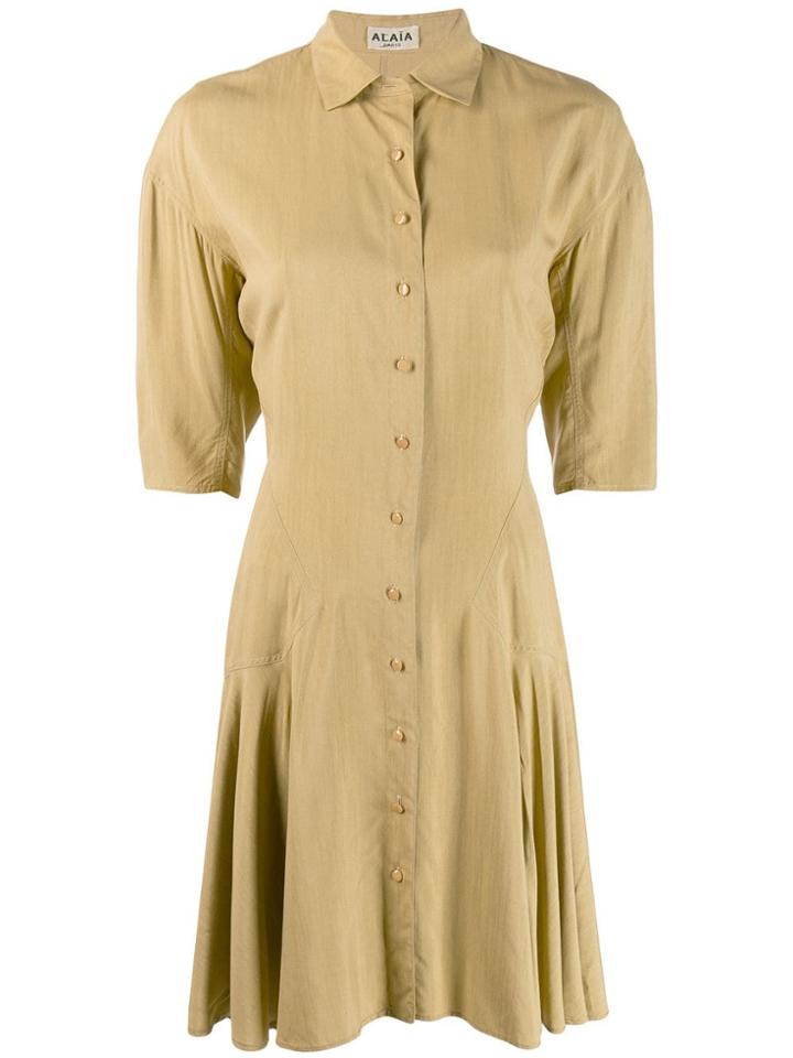 Alaïa Pre-owned Cutaway Collar Dress - Neutrals