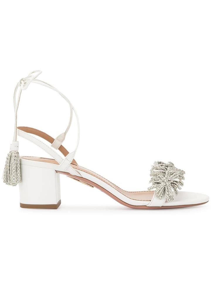 Aquazzura Wild Crystal Sandals - White