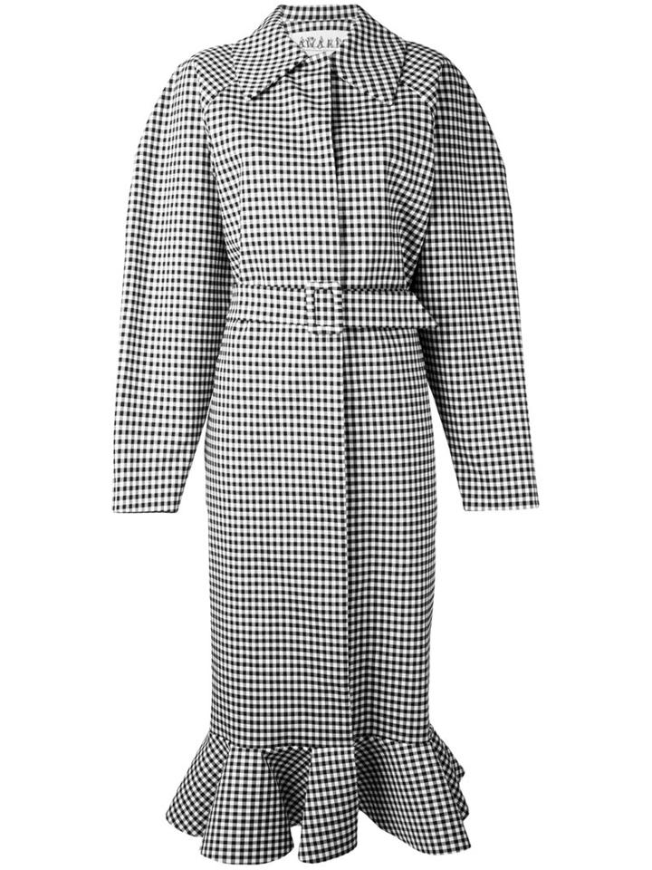 Gingham Oversized Coat - Women - Cotton/polyester/polyurethane/wool - S, Black, Cotton/polyester/polyurethane/wool, A.w.a.k.e.