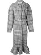 Gingham Oversized Coat - Women - Cotton/polyester/polyurethane/wool - S, Black, Cotton/polyester/polyurethane/wool, A.w.a.k.e.