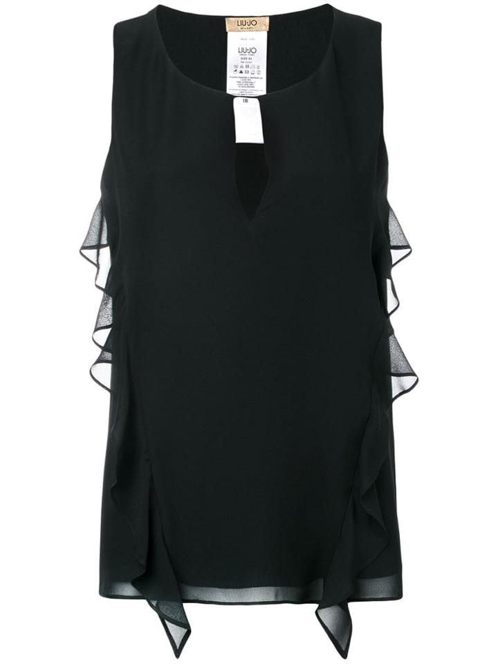 Liu Jo Draped Sides Tank Top - Black