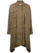 Valentino - Oversized Coat - Women - Cotton/linen/flax - 38, Women's, Green, Cotton/linen/flax