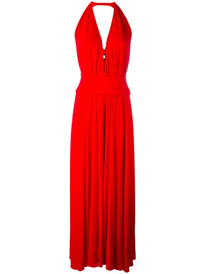 Stephan Janson - Halterneck Long Dress - Women - Spandex/elastane/viscose - S, Women's, Red, Spandex/elastane/viscose