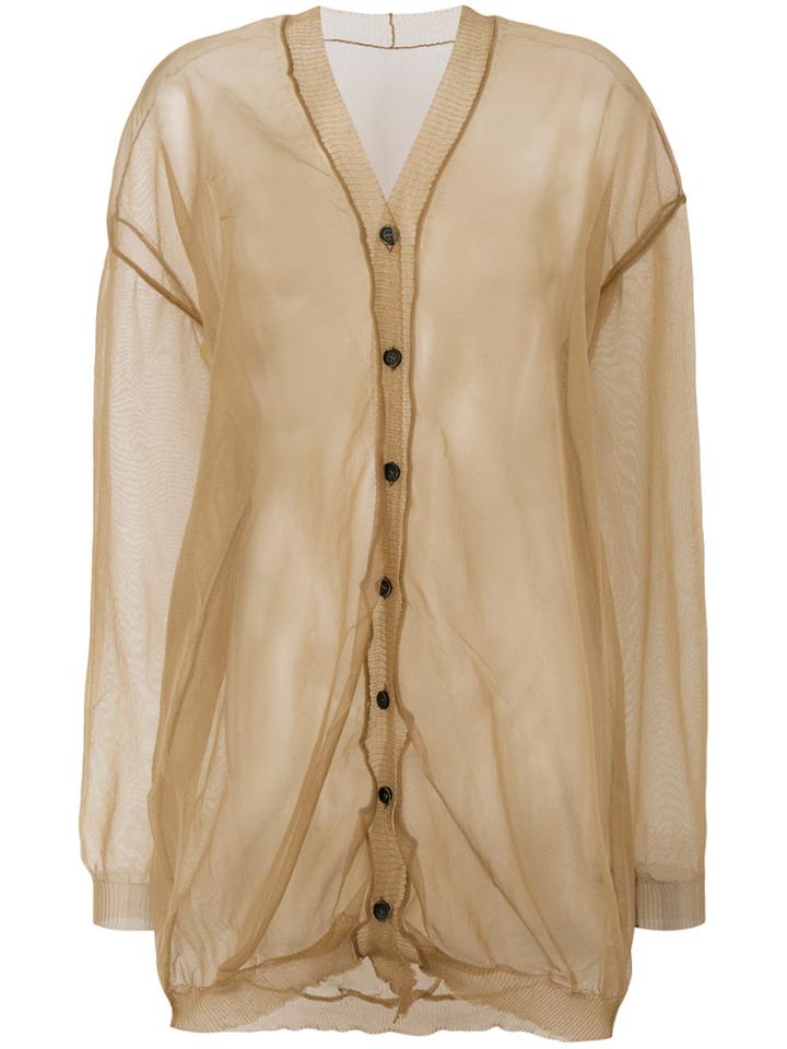 Uma Wang Sheer Buttoned Cardigan - Nude & Neutrals