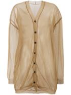 Uma Wang Sheer Buttoned Cardigan - Nude & Neutrals