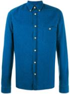 Cuisse De Grenouille Dots Pattern Shirt, Men's, Size: Medium, Blue, Cotton