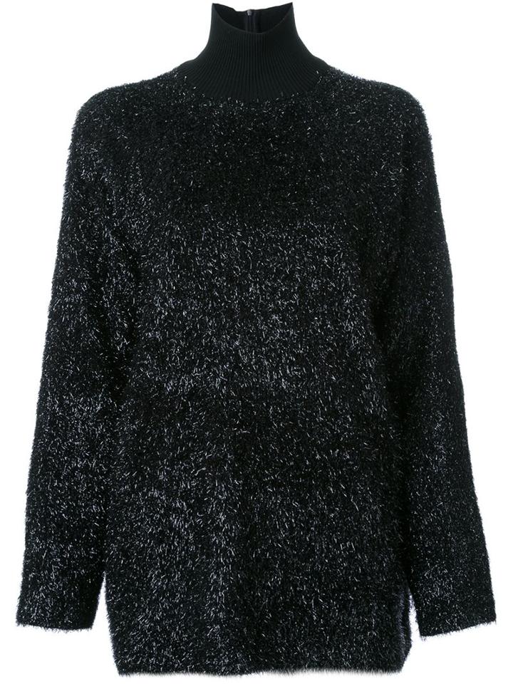 Martin Grant Turtle Neck Jumper, Women's, Size: 36, Black, Cotton/acrylic/nylon/virgin Wool