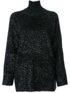 Martin Grant Turtle Neck Jumper, Women's, Size: 36, Black, Cotton/acrylic/nylon/virgin Wool