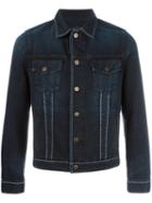 Lanvin Contrast Stitch Denim Jacket, Men's, Size: 50, Grey, Cotton/polyester