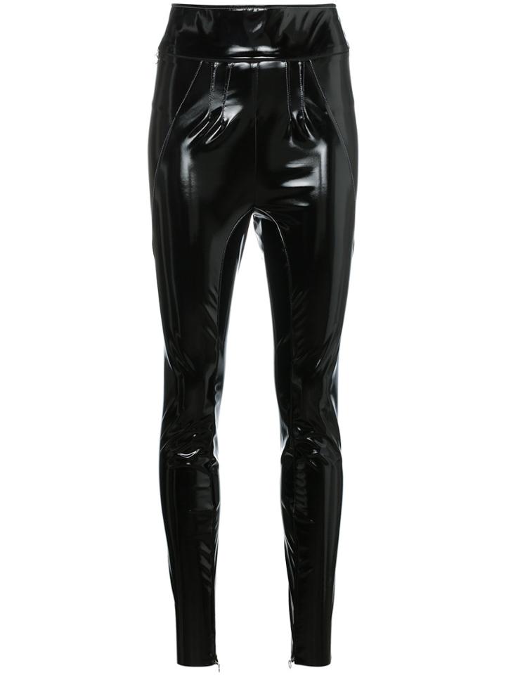 Alyx High Waisted Vinyl Skinny Trousers - Black