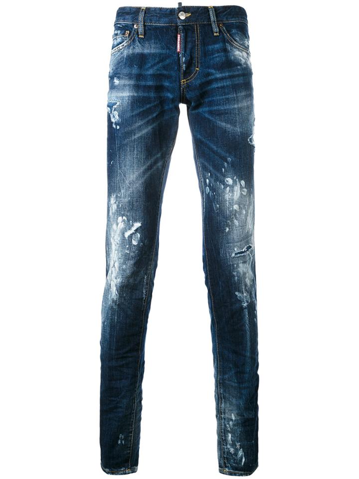 Dsquared2 Paint Splatter Jeans - Blue