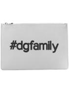 Dolce & Gabbana - #dgfamily Patch Clutch - Men - Calf Leather - One Size, Grey, Calf Leather