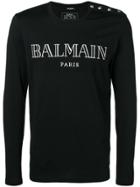 Balmain Embroidered Logo Top - Black
