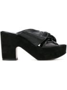 Robert Clergerie Knot Front Mules - Black