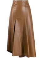 Brunello Cucinelli Asymmetric Midi Skirt - Brown