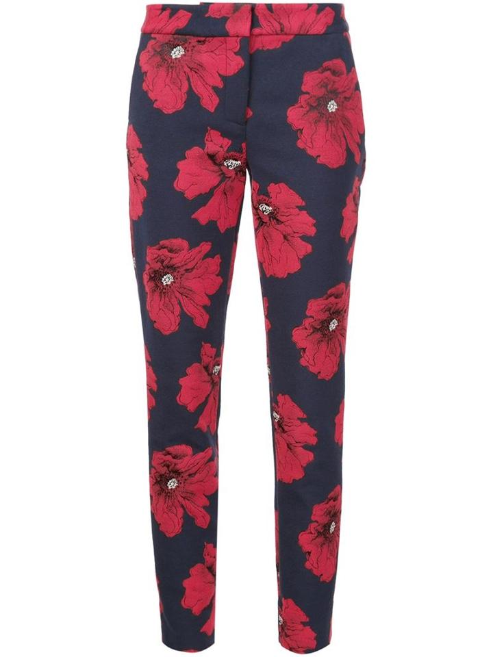 Lela Rose Floral Slim Trousers