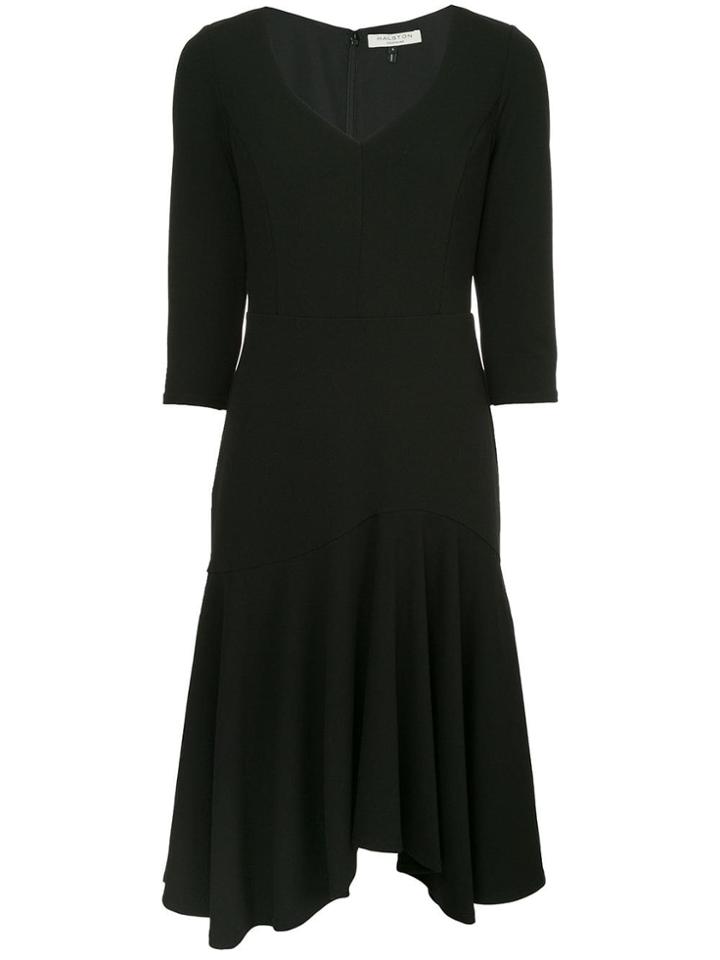 Halston Heritage Pleated Skirt Dress - Black